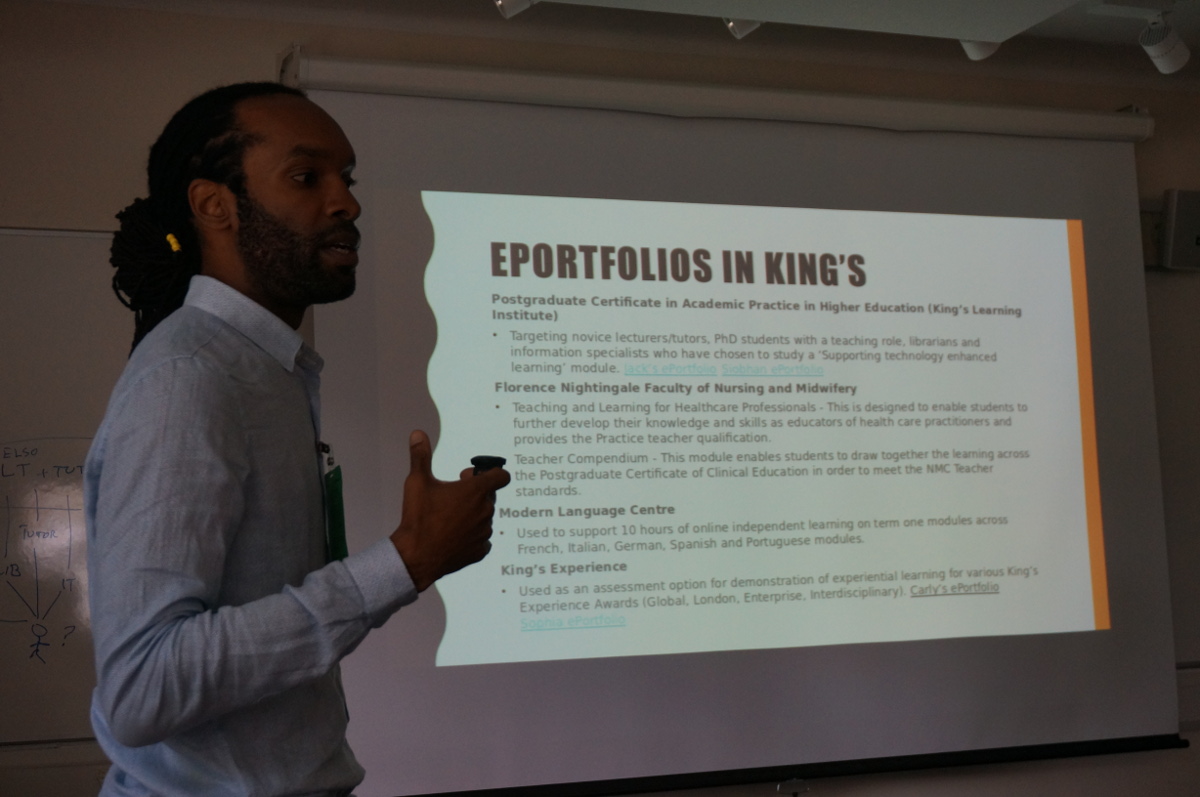 Charles Kasule presents on KCL's use of Mahara